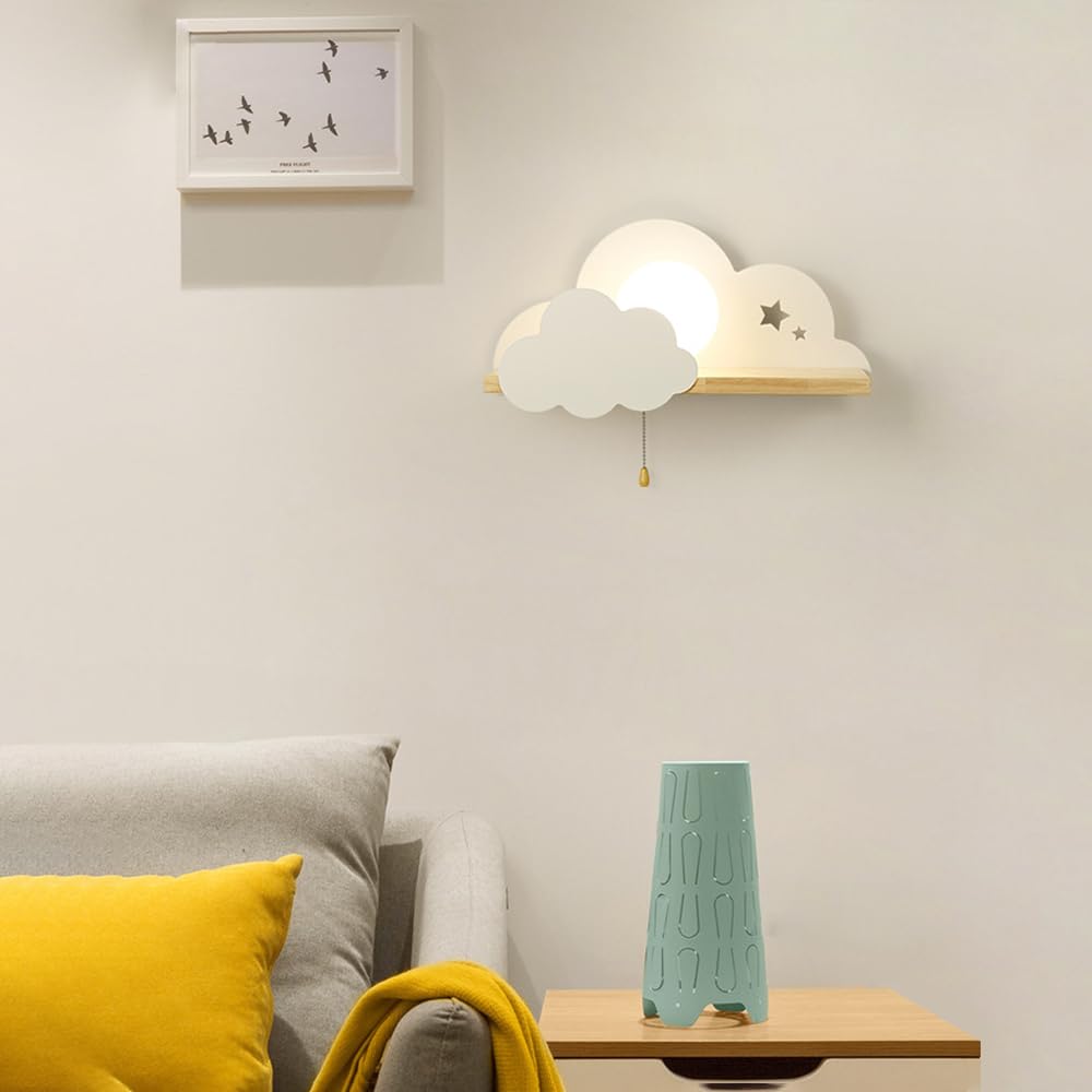 Luz Nocturna de Nube para Dormitorio, Luces de Nube para niños de Dibujos Animados para guardería de bebé, Linda lámpara de Nube Flotante para decoración de habitación