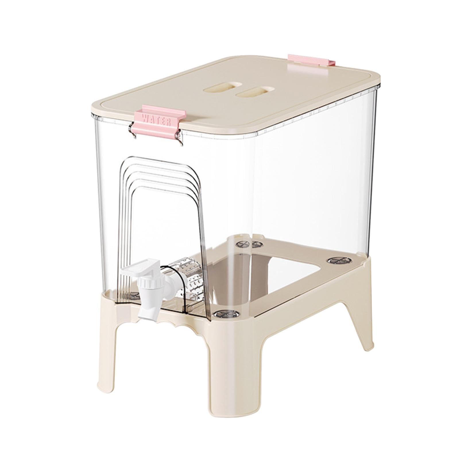 1.7 Gallon Drink Dispensers for Parties with Stand Plastic Beverage Drink Dispenser for Fridge with Spigot and Lid Iced Juice Lemonade Water Container for Home Bar Party Supplies (Single Spigot)