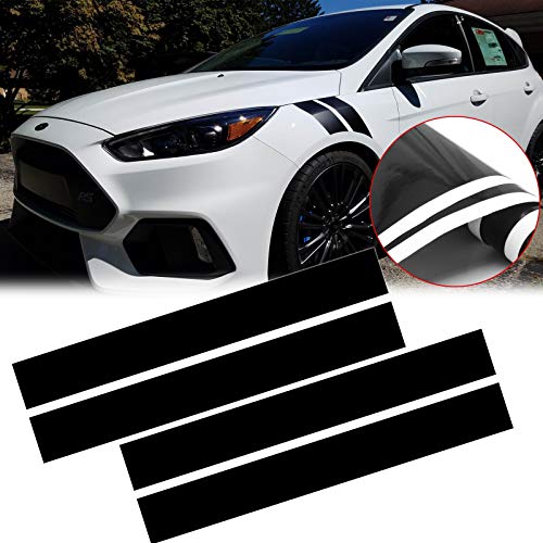 Image of x xotic tech Fender Stripes Hash Marks Vinyl Decal Universal Compatible with Car Truck Sticker Racing Stripe(Black)