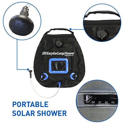 EasyGoProducts EGP-SHO-004-1 EasyGo 5 Gallon Portable Solar Heated Camping Water Bag with Heavy