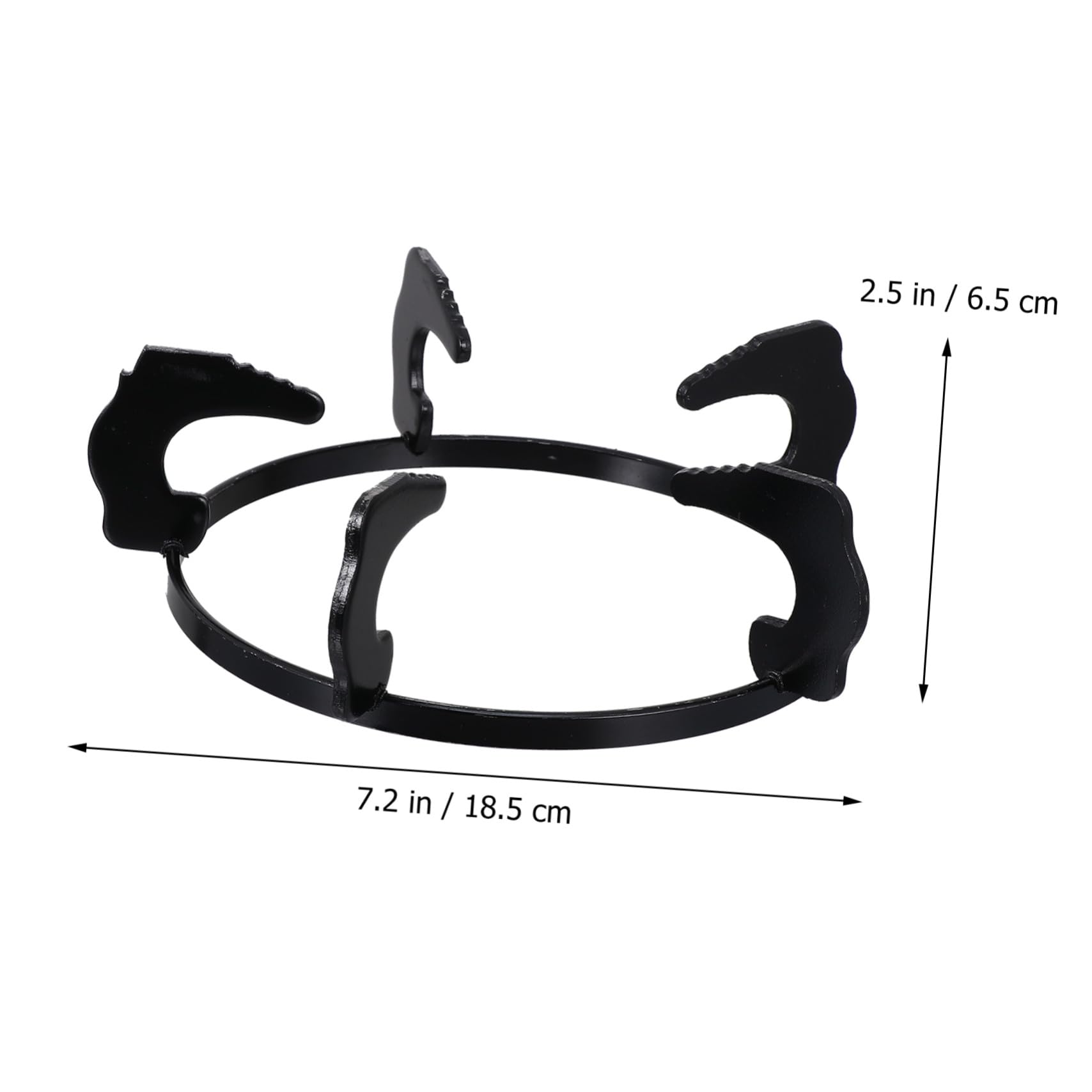 2 Stück Gasherd Halterungen 18, 5cm aus Gusseisen, Schwarz