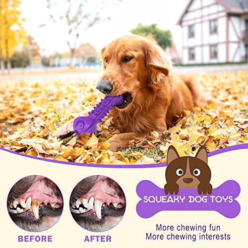 Wonfly Indestructible Dog Chew Toys, 8Inch Dog Squeak Toys For Large Dogs Aggressive Chewers, Natural Rubber Dog Interactive Dog Toys For Medium Large Dogs, Boredom Puzzle Feeder #TOP1