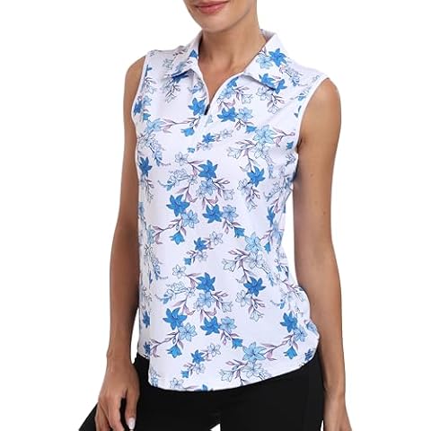 MoFiz Women's Sleeveless Golf Polo Shirt Cover