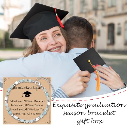 Image of 2025 Graduation Gifts for Her，Graduation Bracelet with Unique Cap Gift Box for Friend Daughter Sister Granddaughter
