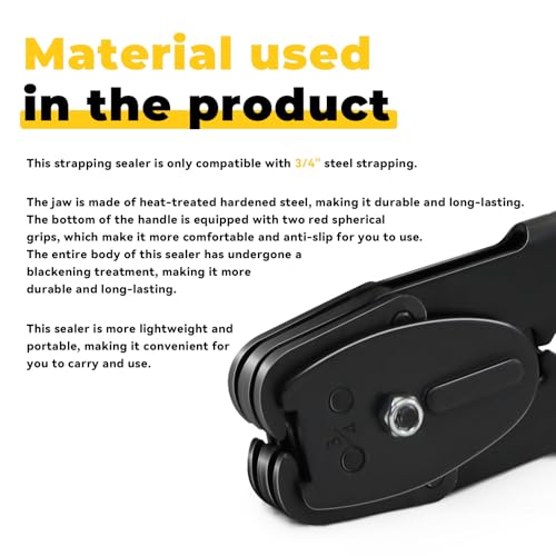 Image of Strapping Sealer /Crimper for 3 /4 inch Steel Strapping Band Manual Banding Tool with 13 inch Extended Handle