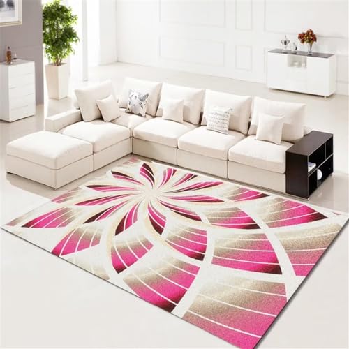 Tapis durable rectangulaire 120X160Cm à motif vortex rouge pour le salon - 2