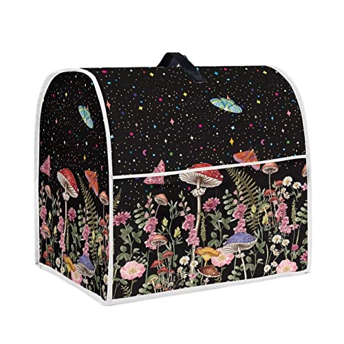 Dreaweet Mushroom Print Kitchen Aid Mixer Covers for Stand Mixer 4.5-5 qt,Mixer Dust Protection Covers Large,Cute Kitchen Decor Mixer Accessories and Attachments for Women,Black