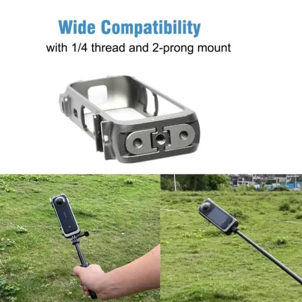 Image of TEKTONIC TMC-X4 Metal Cage for Insta360 X4 Action Camera - Aluminum Protective Frame with Lens Protection, Multiple 1 /4″ Mounts, Cold Shoe, Quick-Lock Design for Vlogging & 360 Filming
