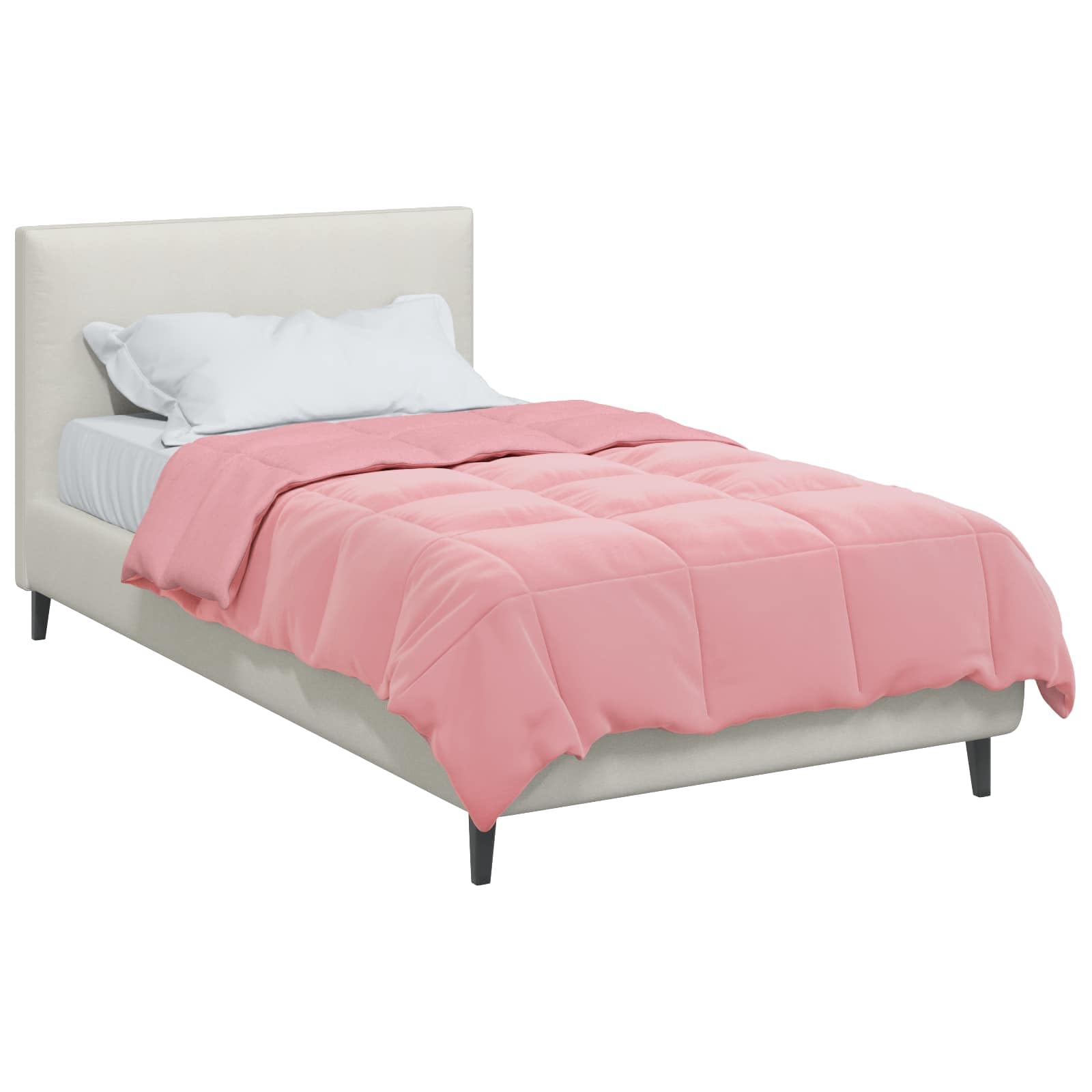 Duvet rose 155 x 200 cm en microfibre pour toute l'année