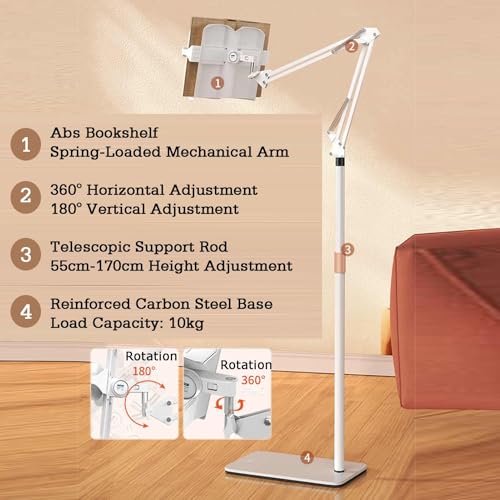 Soporte de pie en voladizo ajustable y plegable para portátil 5
