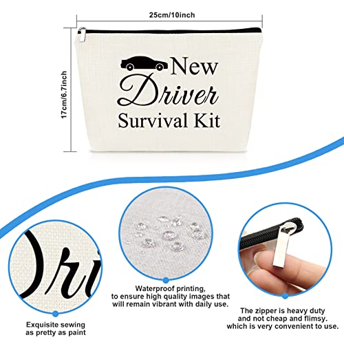 New Driver Gift Makeup Bag New Driver Present for Teen Girls Car Owner Daughter Niece Graduation Present Cosmetic Bag Christmas Birthday Gift for Women Her Best Friend Girlfriend Travel Cosmetic Pouch2