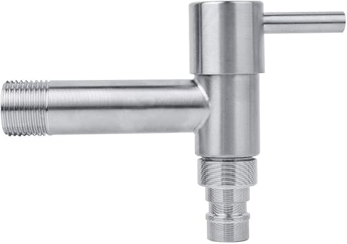 Miniatura 8 de Fdit Grifo para fregadero, lavadora de acero inoxidable de G1/2 pulgadas, grifo de agua montado en la pared, fregona para piscina, grifo frío
