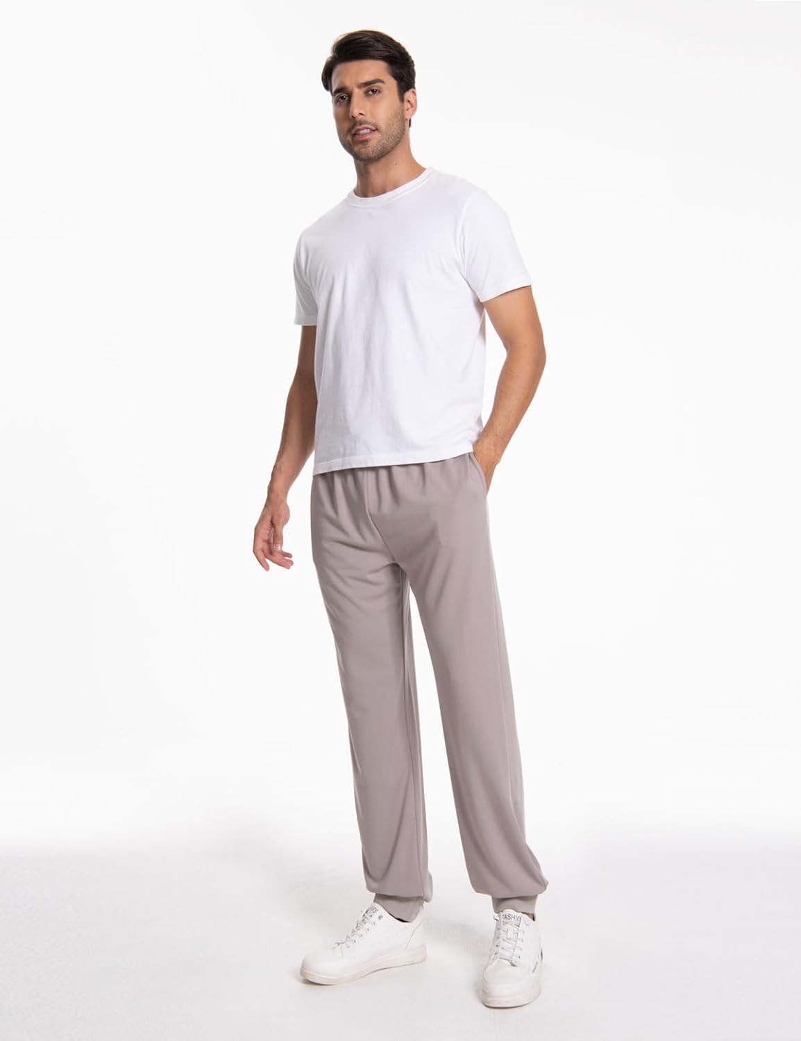 2 Pack Men's Casual Sweatpants Soft Fleece Active Athletic Workout Jogger Pants with Pocket and Drawstring - Image 3