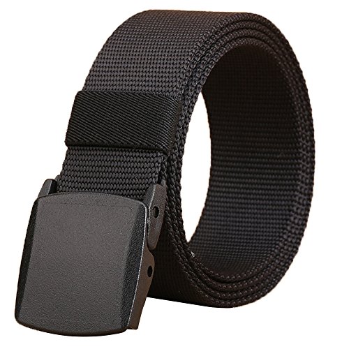 Image of WYuZe Men's Military Tactical Web Belt, Casual Nylon Webbing with No Metal Buckle