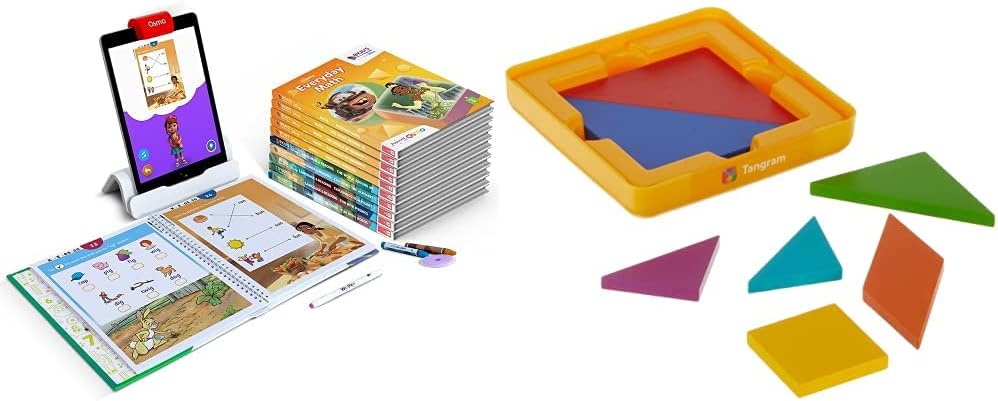 BYJU'S Magic Workbooks: Disney, Kinder Premium Kit & Tangram Bundle-Ages 4-6-Featuring Disney & Pixar Characters-Learn Sounds, Sight Words, Solve Puzzles & Numbers-Powered by Osmo-Works with iPad