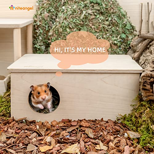 Niteangel Birch Chamber-Maze Hamster Hideout - Small Pets Woodland House Habitats Decor For Hamster Mice Gerbils Mouse thumb #5