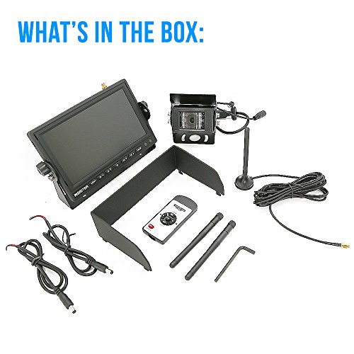 Image of Pyle 7'' Monitor Vehicle Safety System - Built in 2.4Ghz Antenna Wireless Video Transmitter & Receiver Waterproof Rated 1 Camera Connectivity w / Night Vision for Bus Truck Trailer Van