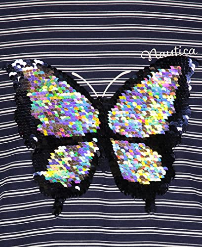 Nautica Girls' Long Sleeve Logo Design Knit T-Shirt Dress4