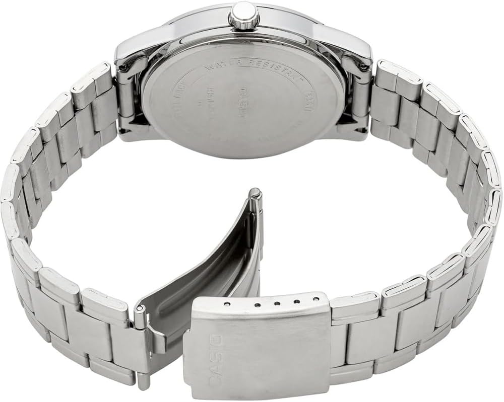 Casio #MTP-V001D-1B Men's Standard Stainless Steel Easy Reader Black Dial Watch