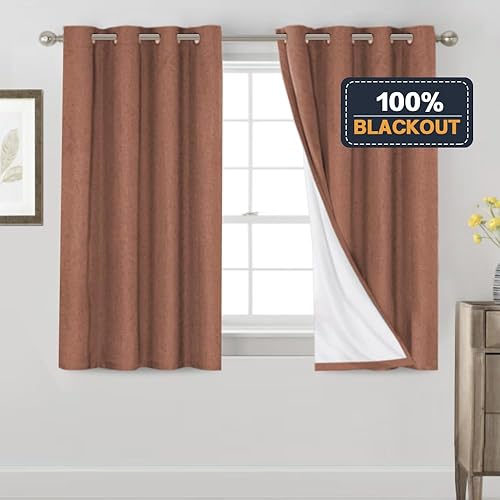 Miniatura 83 de PrinceDeco Cortinas opacas 100% para dormitorio, cortina de lino para puerta corrediza de cristal, cortinas opacas extra anchas con ojales Arena