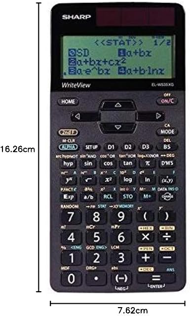Sharp Electronics Write View Scientific Calculator, 16-Digit, 422 Function, with 4-Line LCD Display - ELW535XGBWH (Solar and Battery Powered)