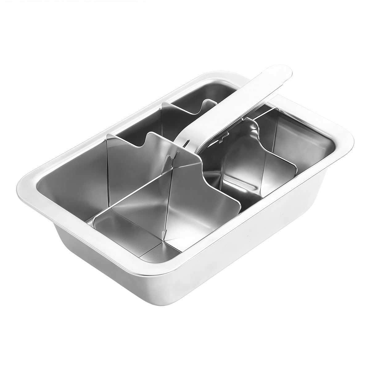 FUBESK Stainless Steel Tray with Lever Handle, 6 Slot Large Square Ice Moulds Home Bar Parties, for Fast Freezing Metal Ice Maker, Silver Vacuum Parts and Accessories Robot