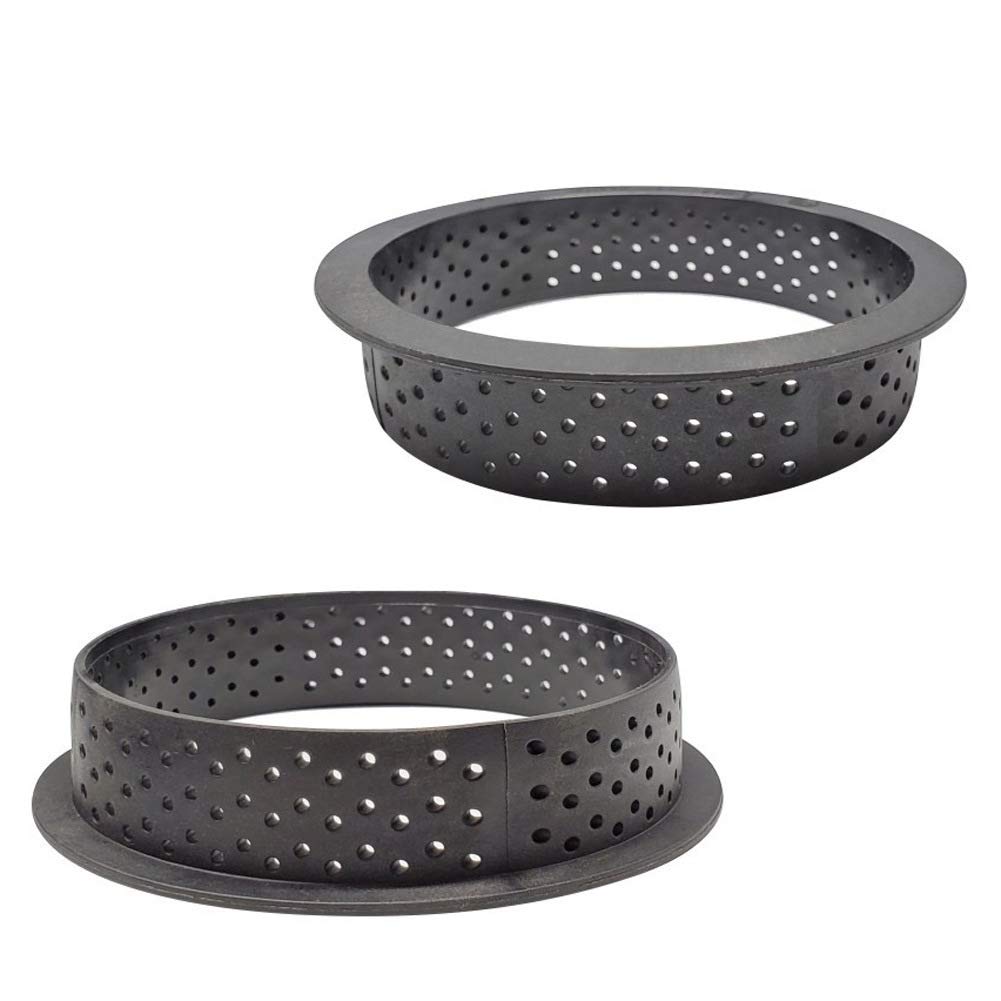 8 szt. okrągły kształt forma do ciasta mus koło tarta pierścień okrągłe formy do ciasta pierścienie do ciasta forma do musu ciasto DIY forma do pieczenia narzędzie perforowany pierścień nieprzywierające naczynia do pieczenia