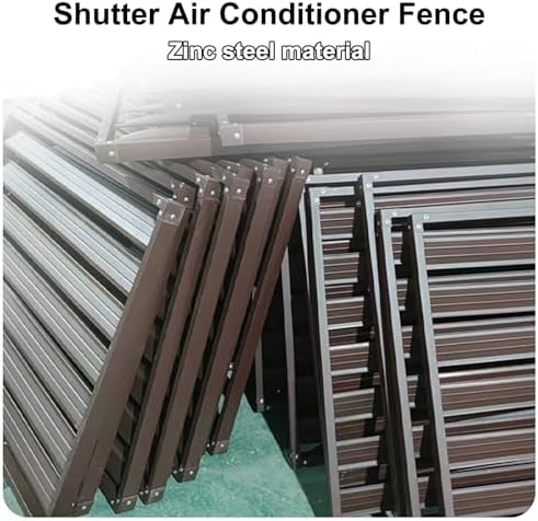 Weatherproof Steel Air Conditioner Fence Screen | Louvered Grille Covers for Outdoor Units | Freestanding Enclosure for AC & Garbage | Gray, 100x50x70cm