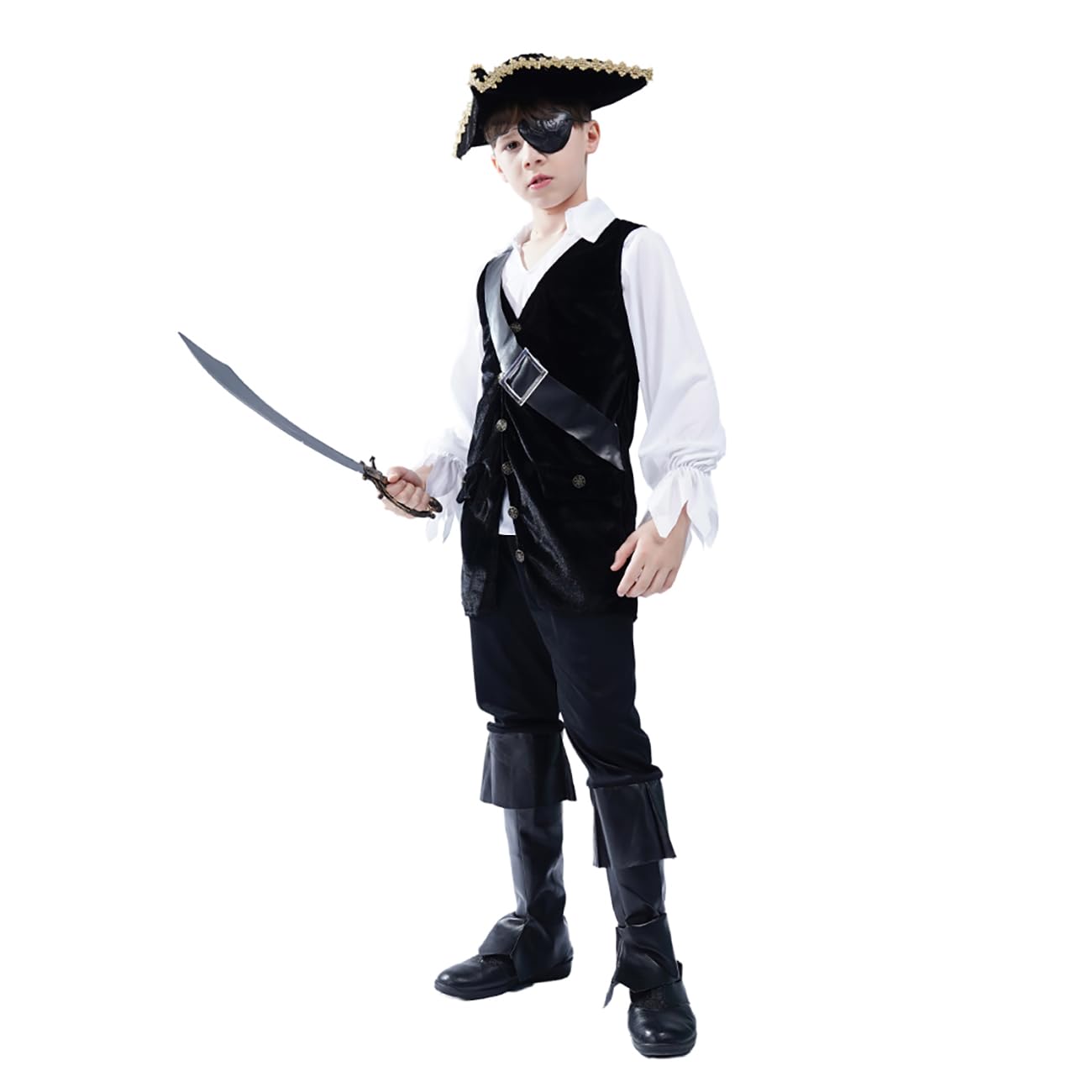 Costume da Pirata Nero Cool Deluxe da Ragazzo