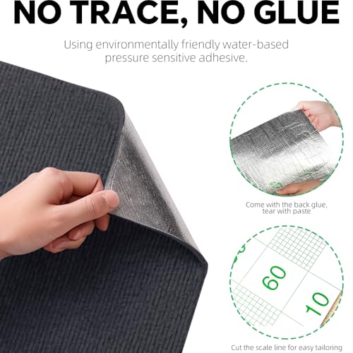 Jyvex Katz Kratzmatte Selbstklebend, Kratzbretter Kratzschutz Sofa, Trimmbare Kratzmatte, DIY Kratzbrett für Möbel und Couch Schutz (Dunkelgrau)