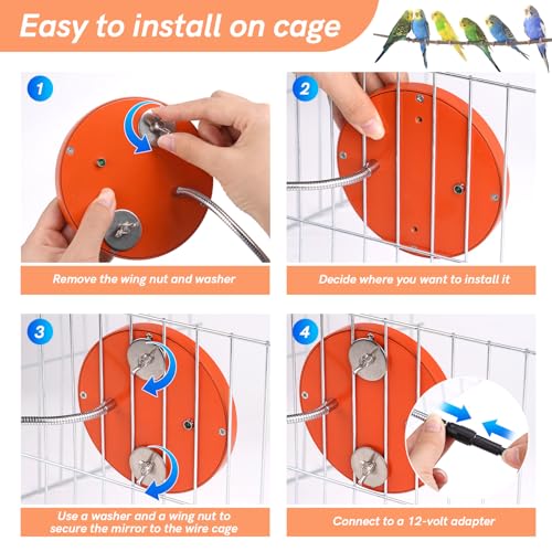 Image of Bird Cage Heater for Parakeets, Indoor Heated Pad 18W Birds Heater with Thermostatically Controlled, Bird Warmer for Parakeets, Parrots, Exotic Pet Birds