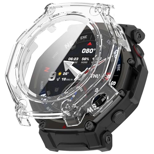 For Amazfit T-Rex 3 Pro 48mm p P[X YAJOJO ی KXtB ̌^ Jo[ X}[gEHb` 3DȖʋtB GbW^b` hC菝 hՌ h~ Sʕی EȒP yNAz