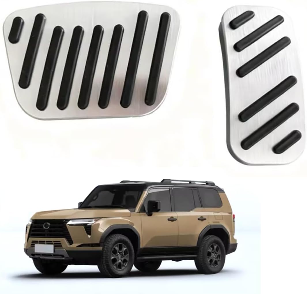 Car Pedal Covers for Lexus GX 2024 2025, Auto Aluminum Gas Pedal Covers Accessories Replacement, Non-Slip Accelerator Brake Foot Rest Pedals(Set of 2)