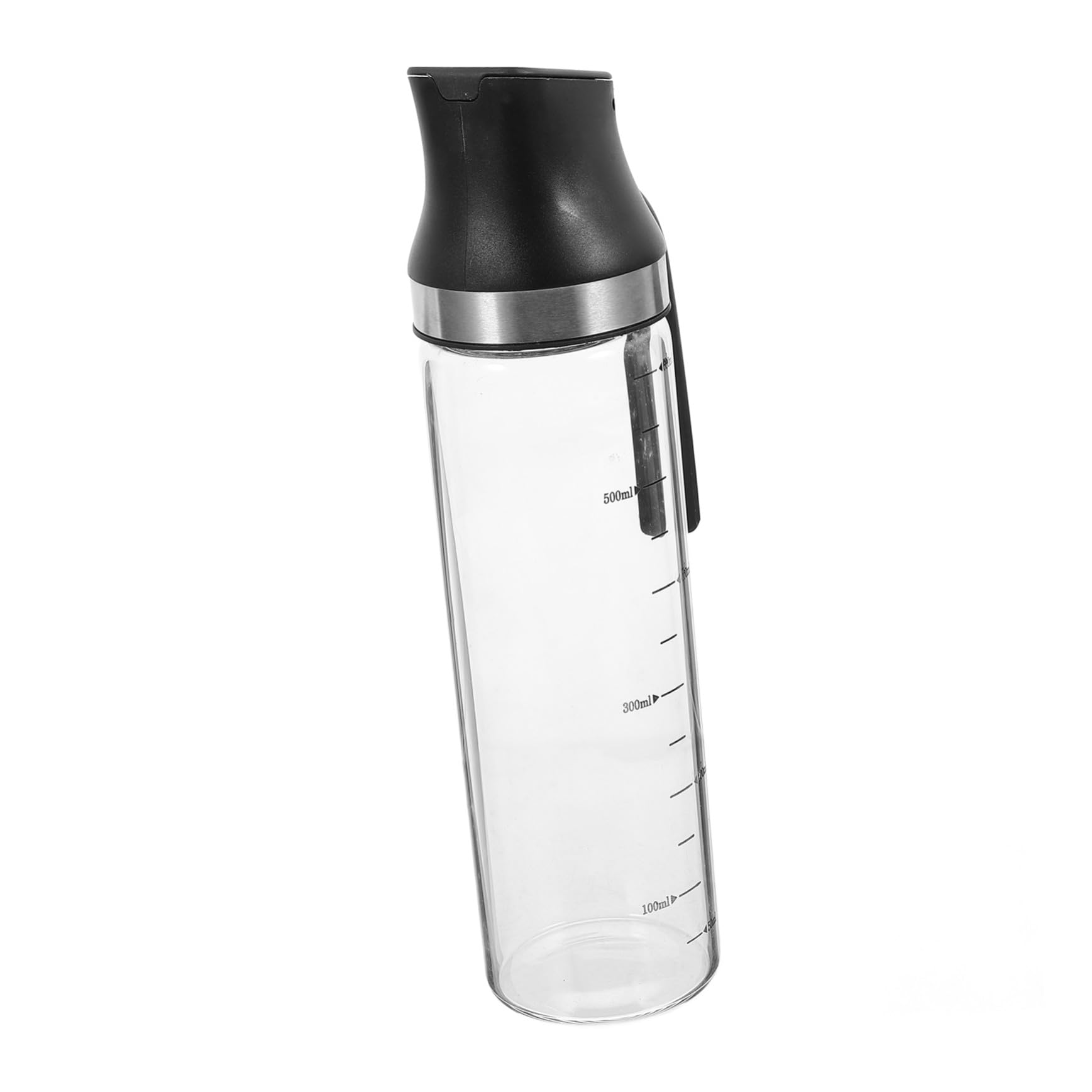 Sosoport Dispensador de Aceite con Cierre Automático Botella de Vidrio para Aceite y Vinagre Escala de Medición para Cocina