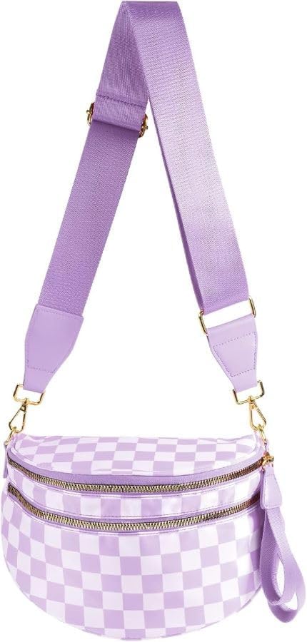 Black & white checkered crossbody bag