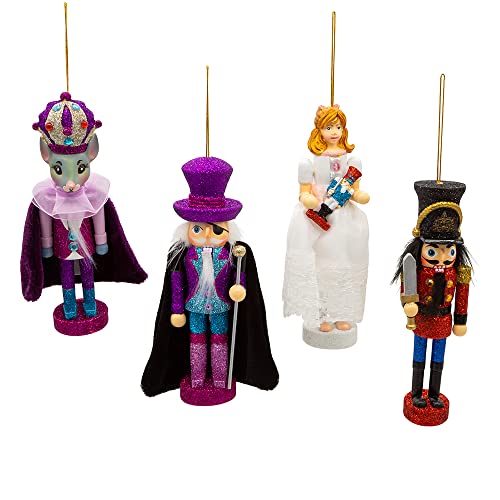 Kurt Adler 6-Inch Hollywood Nutcracker Suite 4-Piece Ornament Set