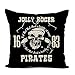 635 Poszewka na poduszkę spersonalizowana samochodowa kwadratowa poszewka na poduszkę miękka poszewka na poduszkę biurowa piraci Jolly Roger symbol czaszki oko łata skrzyżowana poszewka na poduszkę 45 x 45 cm
