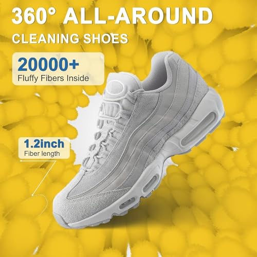 Image of Shoe Washing Machine Bag for Washer & Dryer - Reusable Microfiber Chenille Laundry Shoe Bag with Zipper Closure, 360 Deep Cleaning Sneaker Protector Organizer for Sports Shoes & Delicates