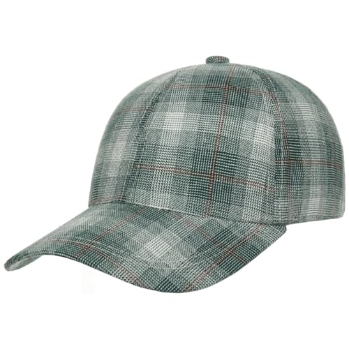 Lipodo Yannik Check Summer Cap Mehrfarbige Stilvolle Baseballcap Karierte Mütze Baumwolle Leinen Größenverstellbar Damen Herren Frühjahr Sommer grün One Size
