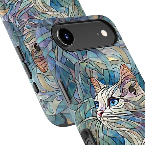 Image of Goodon for iPhone Air Case Cute - Wireless Charging Compatible - Dual-Layer Hard Shell + Silicone Cover - Protective Phone Case with Trendy Designs for Women - an Abstract Ragdoll Cat