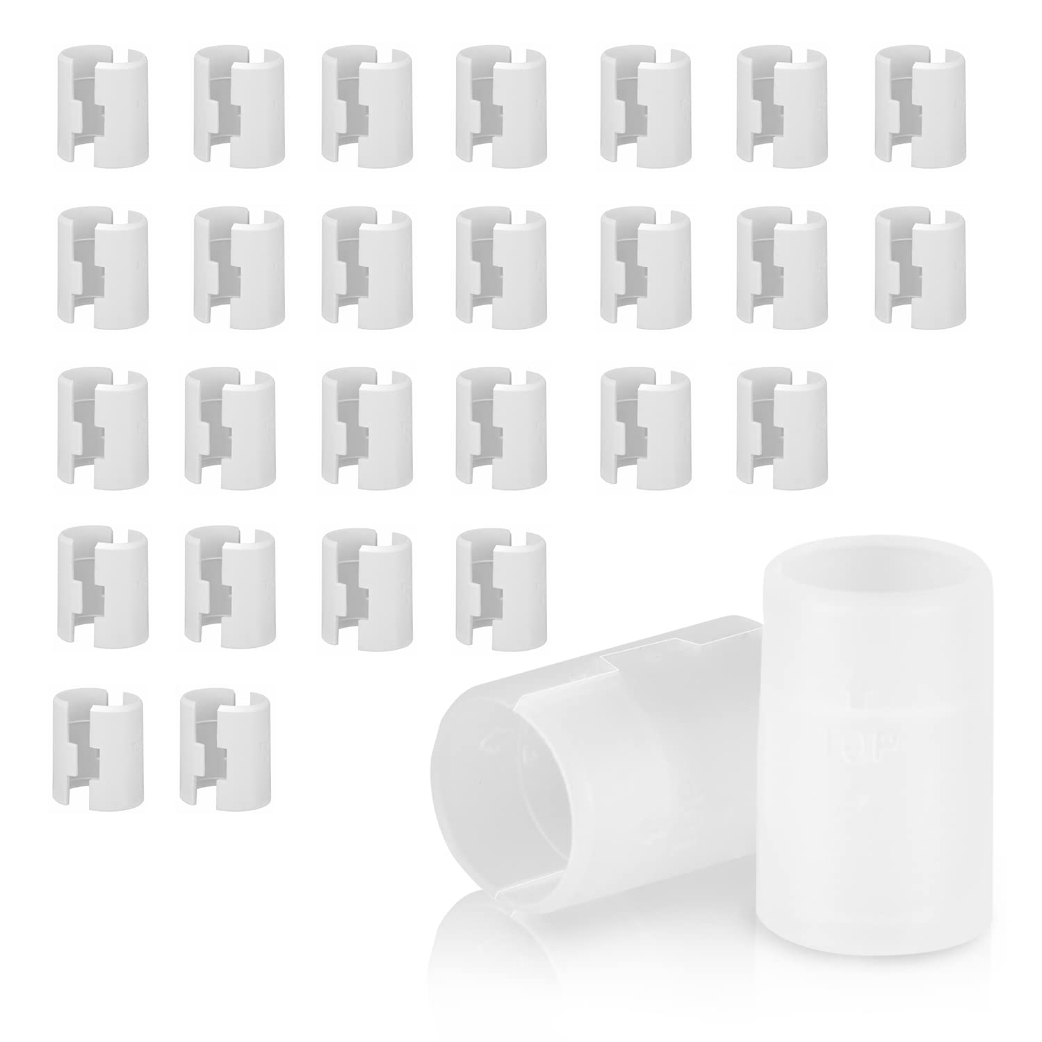 25mm Wire Shelf Clips - White (24 Pack) -14