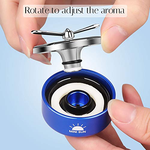 QBUC Car Air Freshener Solar Energy Rotating Cologne Aromatherapy Diffuser Interior Decoration Accessories Essential Oil Diffuser for Car,Home,Office(Mini-Black)