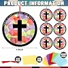 Motipuns 32 Sets Christian Cross Ornaments Craft Kit, VBS Religious DIY Cross Suncatchers Stained Glass Effect with Tissue Paper Window Art for Sunday School Church Decor #2