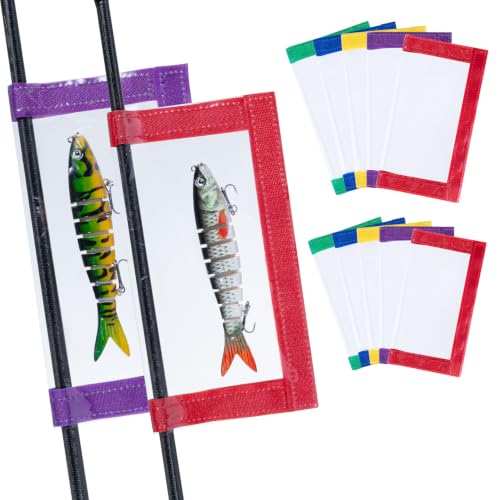 10 Piezas Fundas para Cañas de Pescar, Cubiertas Duraderas de PVC para Señuelos, 5 Grandes + 5 Medianos