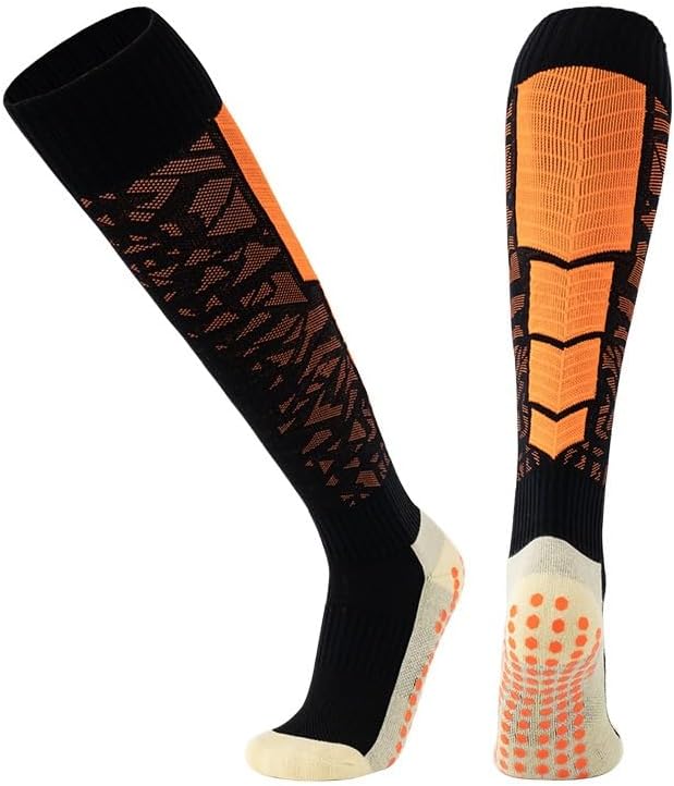 Knee Over Football Socks Thick Anti Slip Long Tube Sports for Circulation, Athletic Recovery & Travel