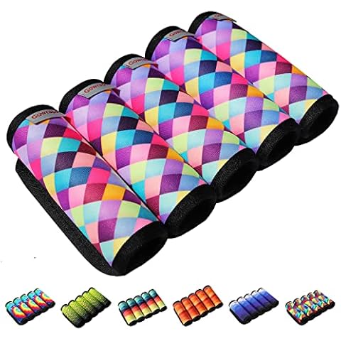 Gowraps Suitcase Tags Identifiers-Luggage Handle Wrap for Suitcases Unique Travel Essentials for Airplane/Flying/Luggage (Colorful Check) Cover