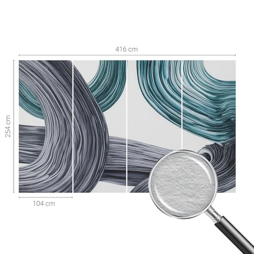 Papier peint intissé lignes de fluide pour chambre à coucher cocooning