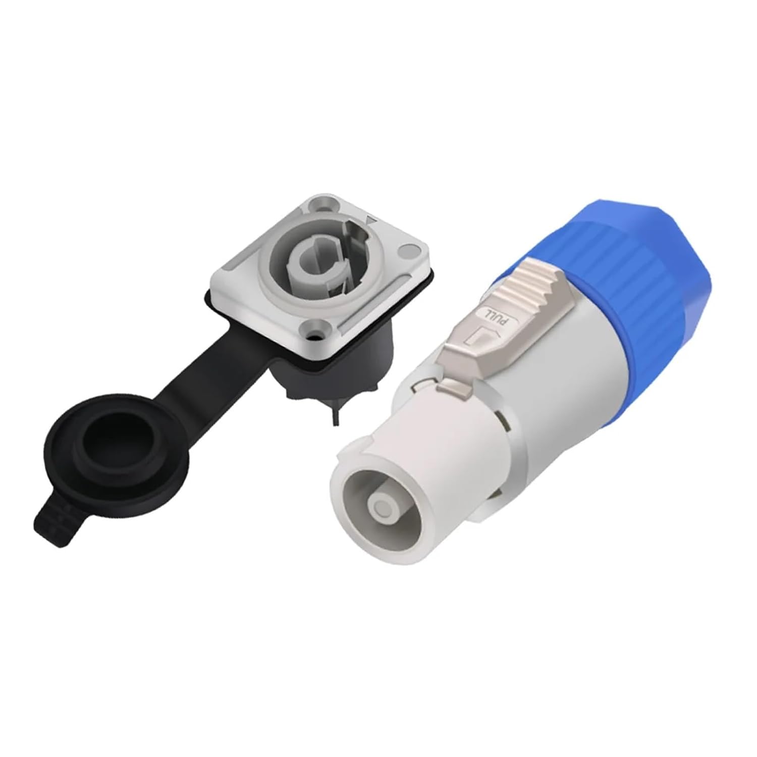 1set Waterproof Powercon Connector, 20A/250V, NAC3FCA+NAC3MPA-1&NAC3FCB+NAC3MPB-1,Lockable Cable Connector + Chassis Connector(Gray)