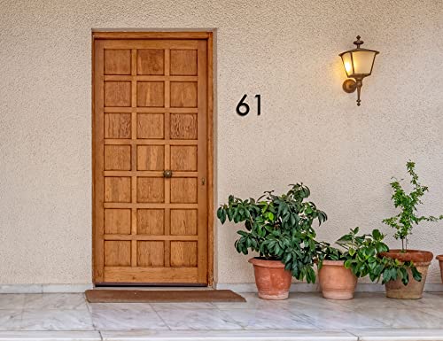 6 Inch Modern Floating House Numbers For Outside | Large Metal House Numbers For Outdoors | Black Coated Rust-Proof Home Address Numbers/Plaques | Metal Mailbox Numbers #TOP6