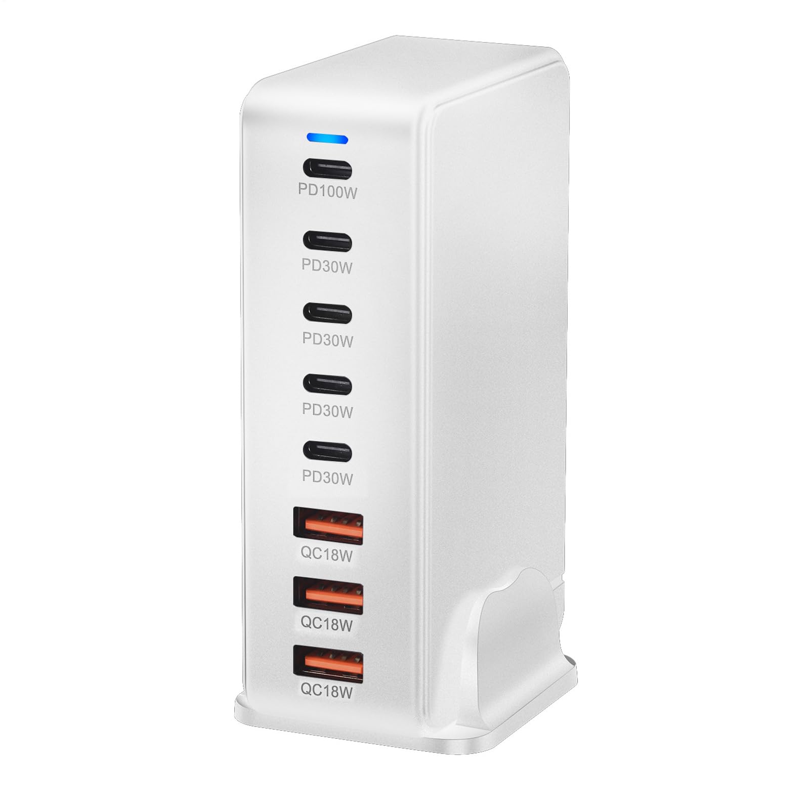 Caricatore a Ricarica Veloce Hub di Ricarica a 8 Porte | Caricatore USB C con da 268 Watt Per L'Uso In Casa, In Ufficio, In Viaggio, Per Telefoni, Tablet, Laptop E Altri Dispositivi